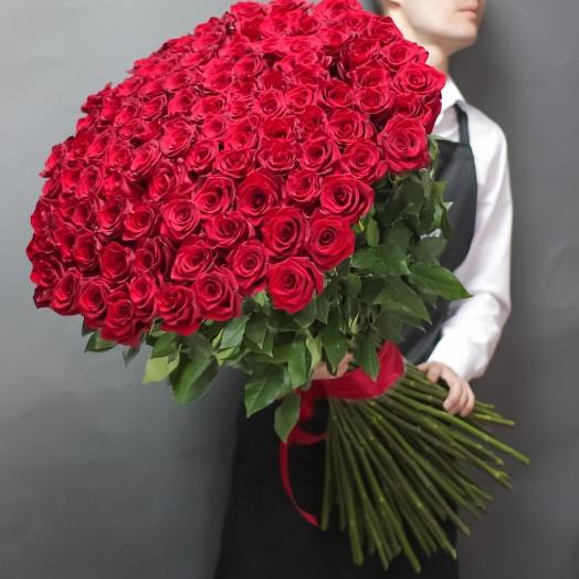 Букет из 101 красной розы (100 см)