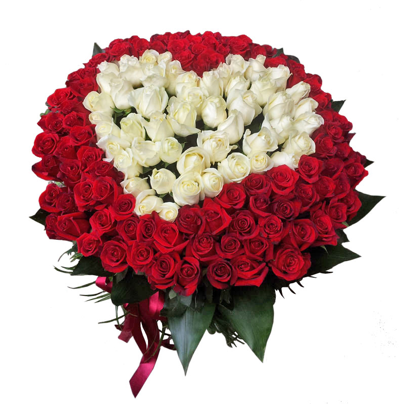 Букет сердце из 151 розы (60см)
